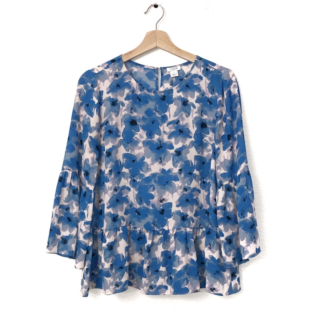 J. Crew Printed Floral Bell Sleeve Top - Picture 3 of 8